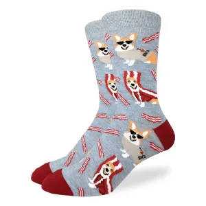 Men's Big and Tall Corgi Bacon Socks