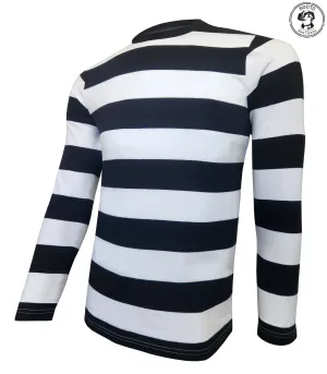 Mens Black & White Striped T-Shirt Costume