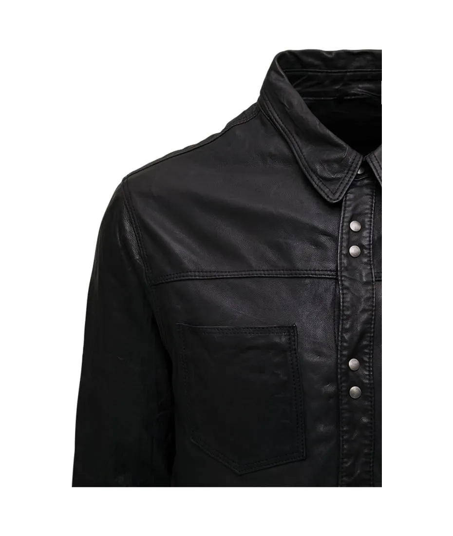 Men's Black Classic Leather Shirt