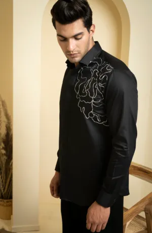 Men's Black Color Sterling Full Sleeves Shirt - Hilo Design