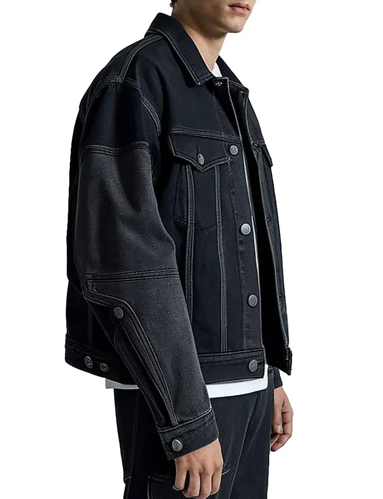 Men's Black Denim Fashion Jacket