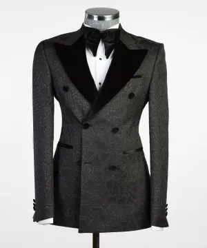 Mens Black Tuxedo With Design