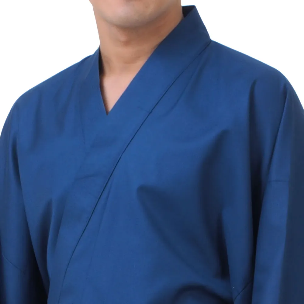 Men’s Blue Budo Japanese Yukata Kimono Robe