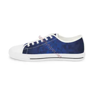 Men's Blue Canvas Low Top Sneakers