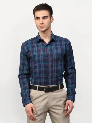 Men's Blue Checked Formal Shirts ( SF 781Sky-Blue ) - Jainish