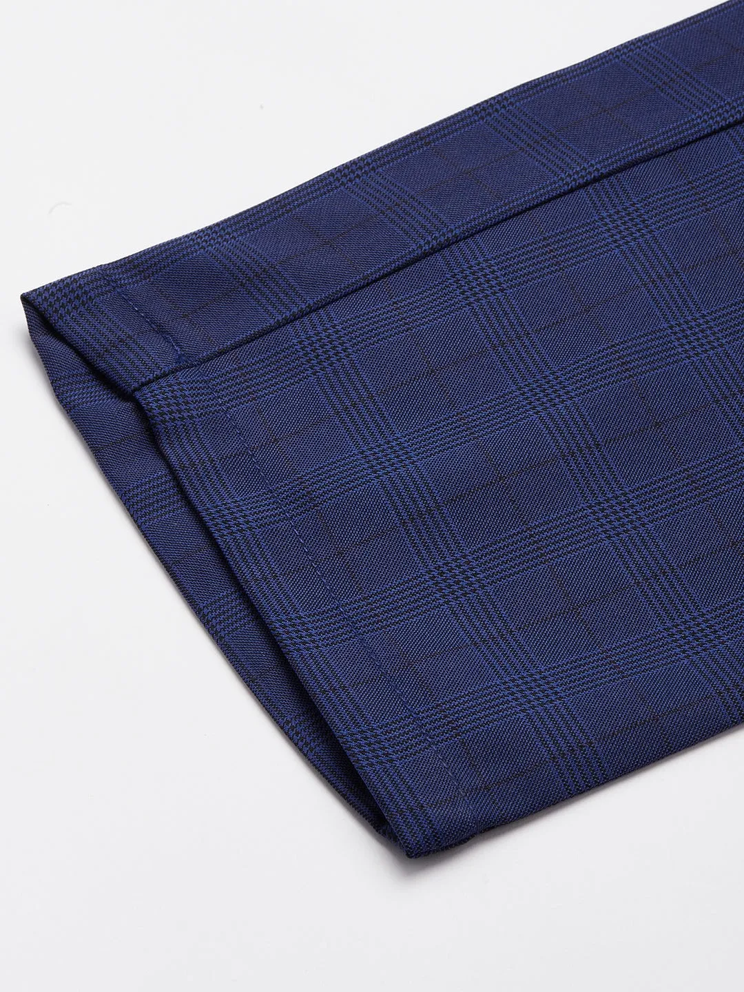 Men's Blue Checked Formal Trousers ( FGP 270 Blue ) - Jainish