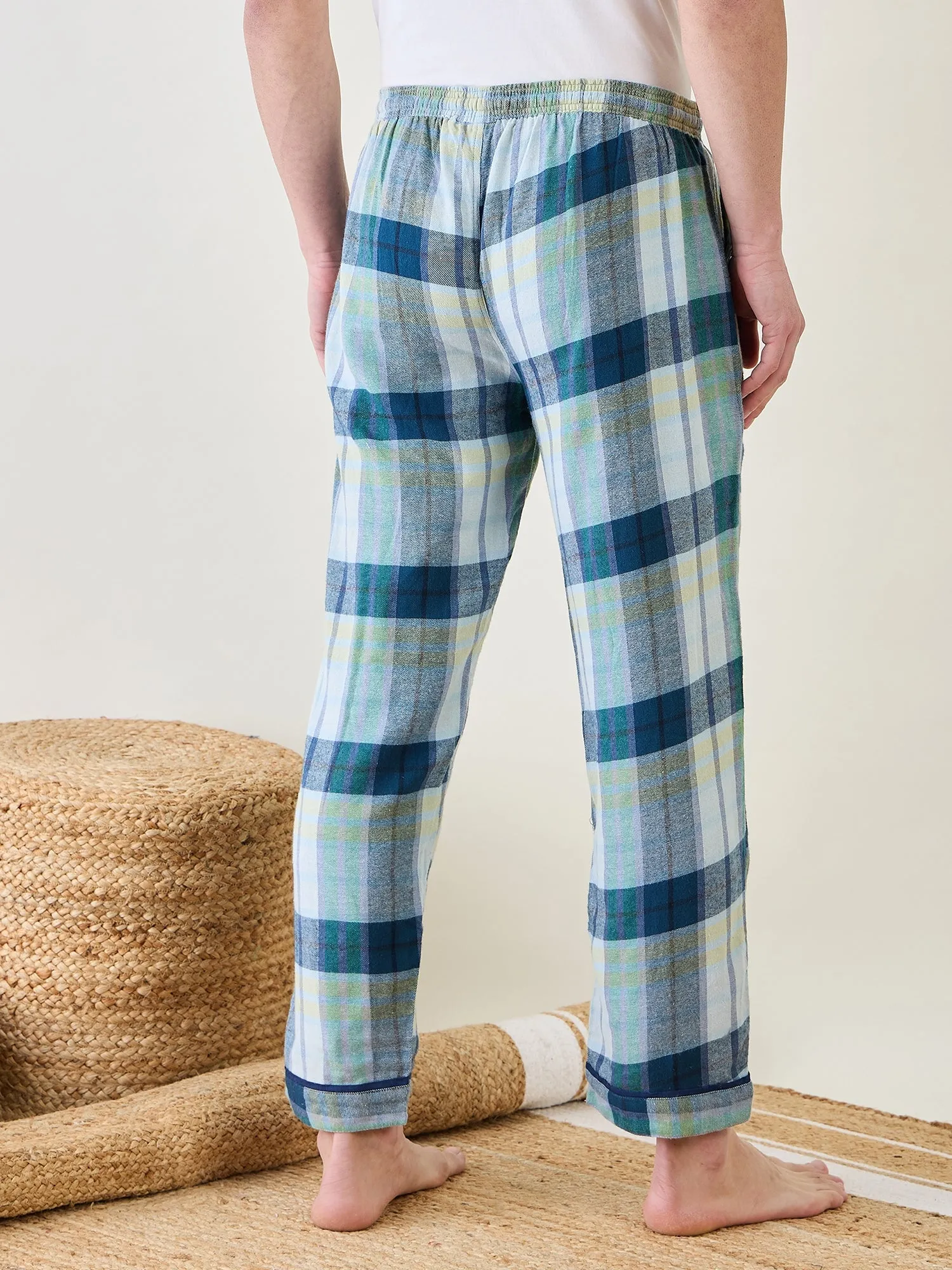 Mens Blue Checks Lounge Pants