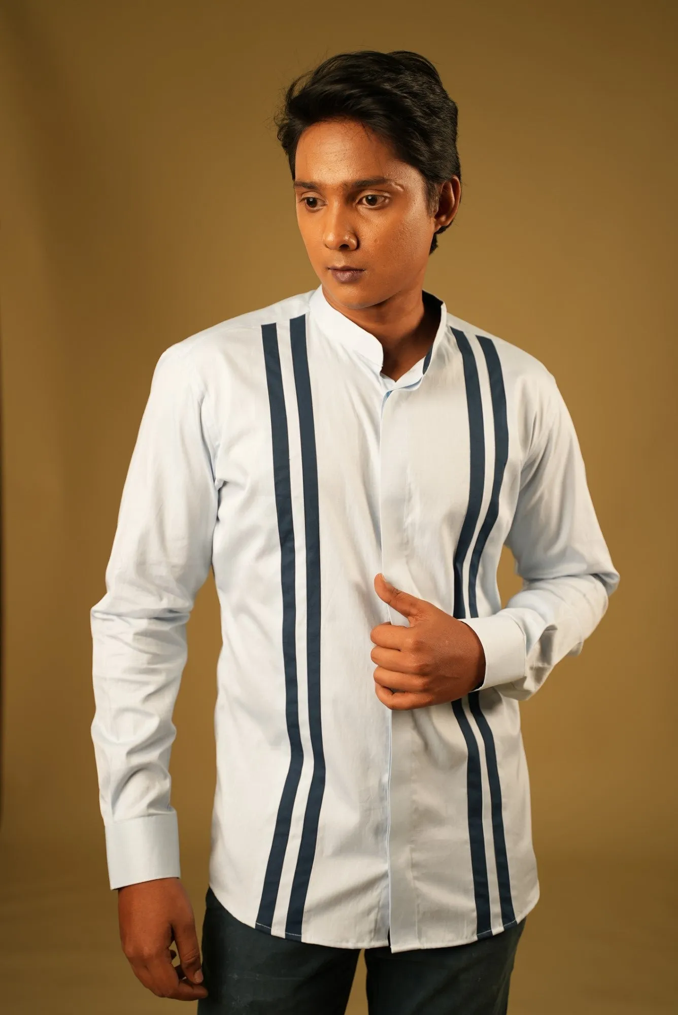 Men's Blue Color Blue Lina Shirt Full Sleeves Casual Shirt - Hilo Design