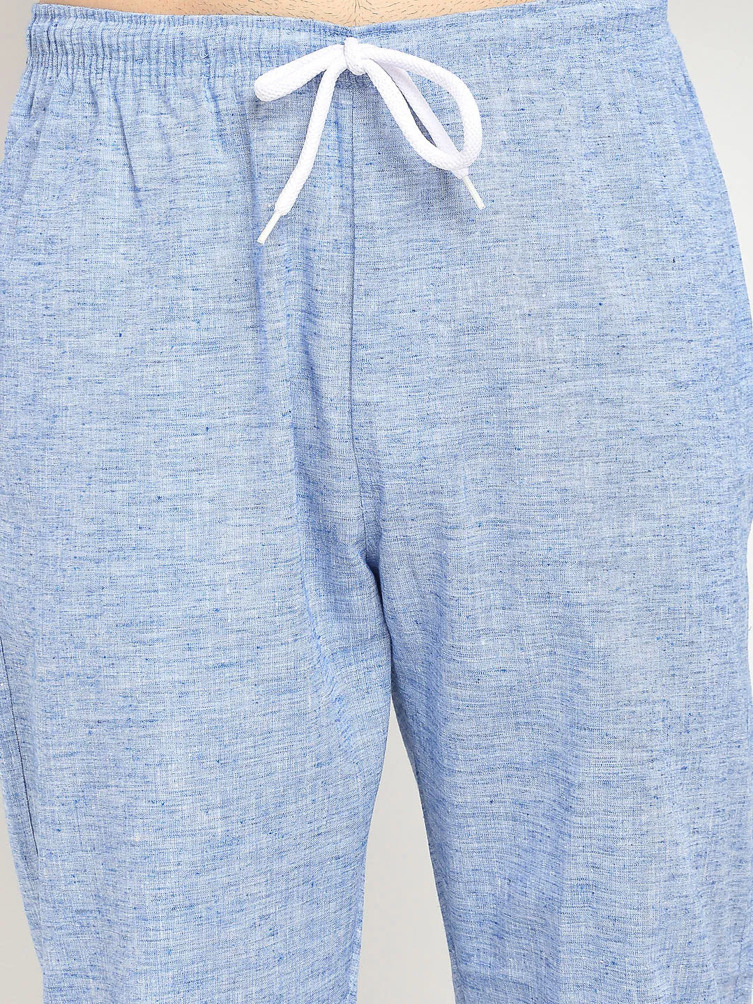 Men's Blue Linen Cotton Track Pants ( JOG 021Blue ) - Jainish