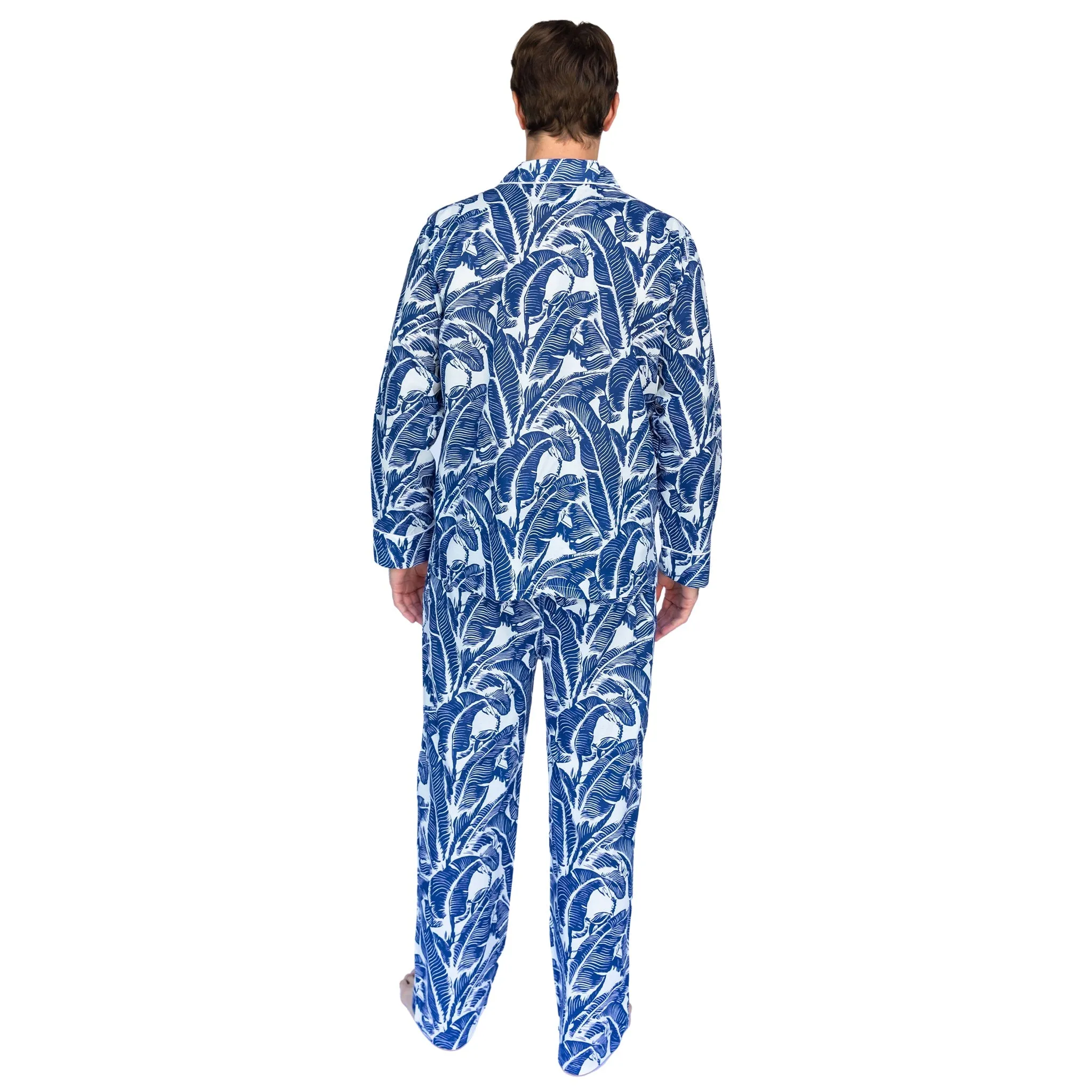 Men's Blue Martinique® Banana Leaf Long Pj Set