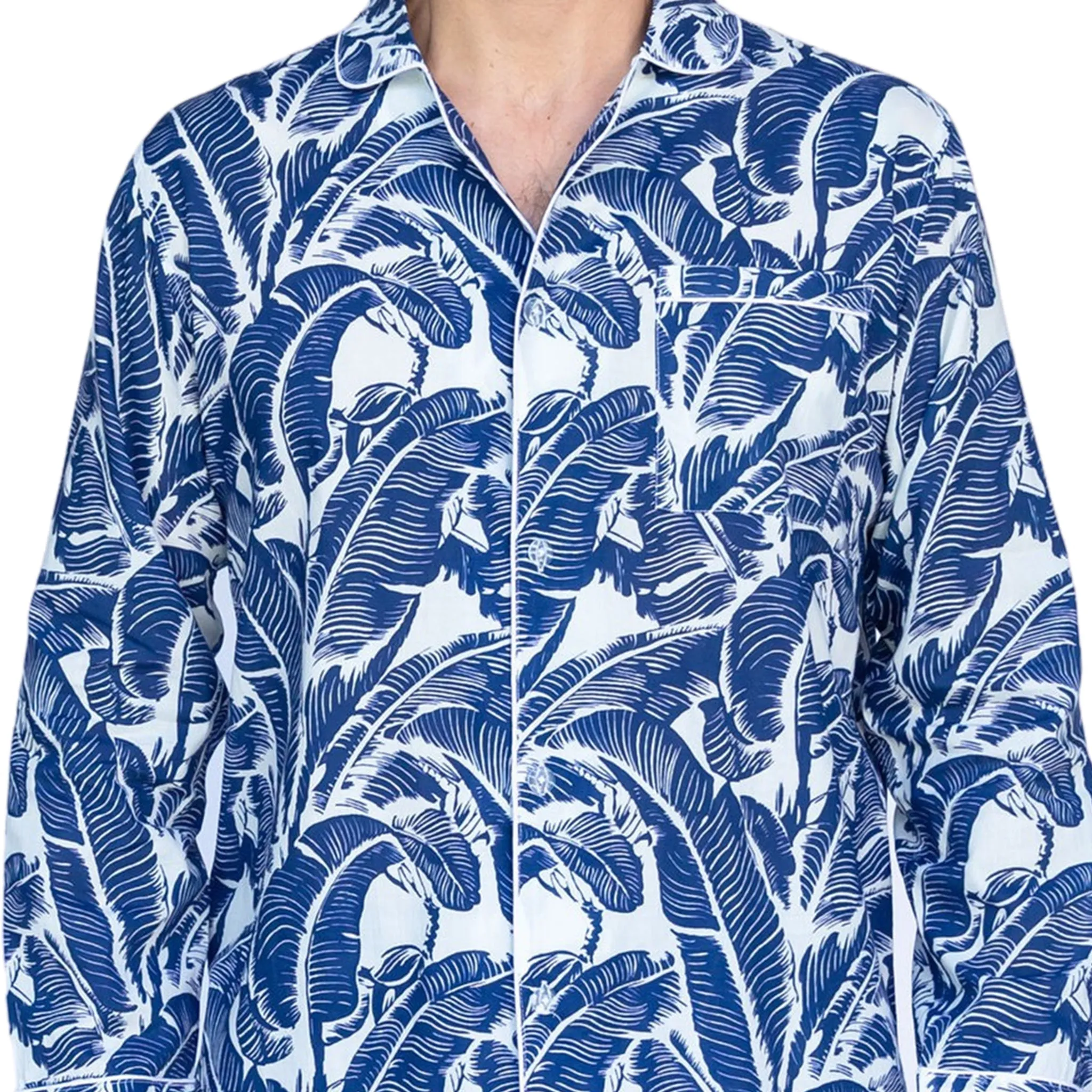 Men's Blue Martinique® Banana Leaf Long Pj Set