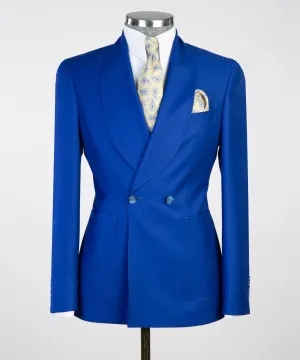 Mens Blue Suit Double Breasted