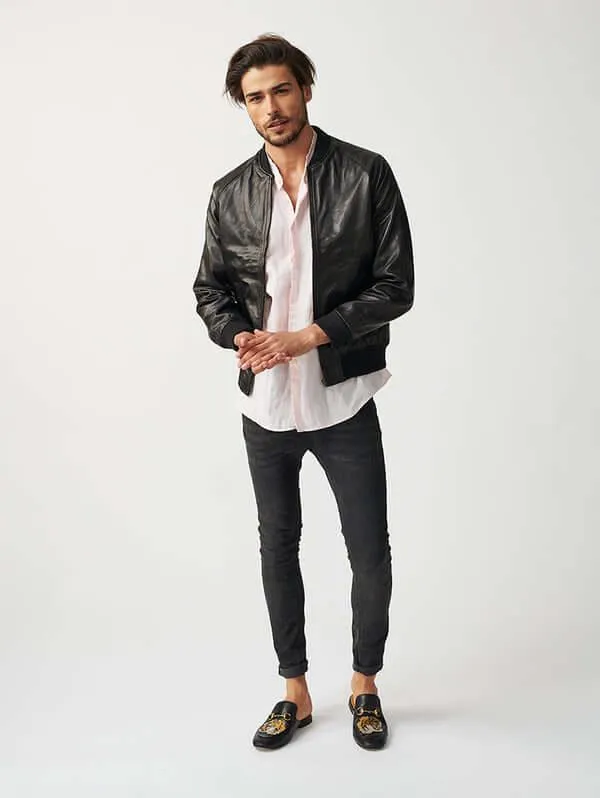 Mens Bolzano Bomber Leather Jacket