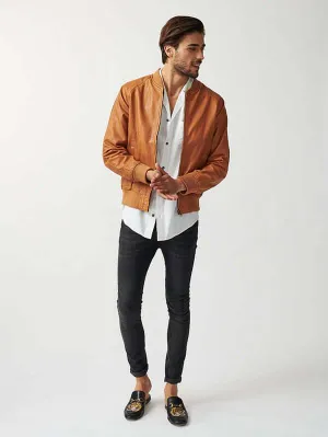 Mens Bolzano Bomber Leather Jacket