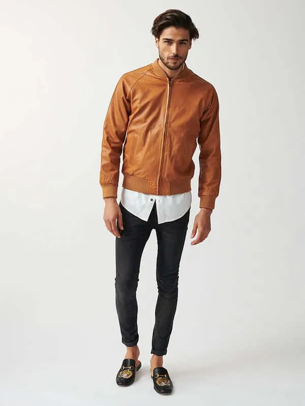 Mens Bolzano Bomber Leather Jacket