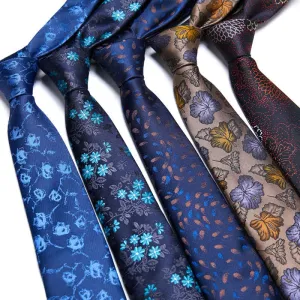 Men's Botanical Leaves Floral Necktie