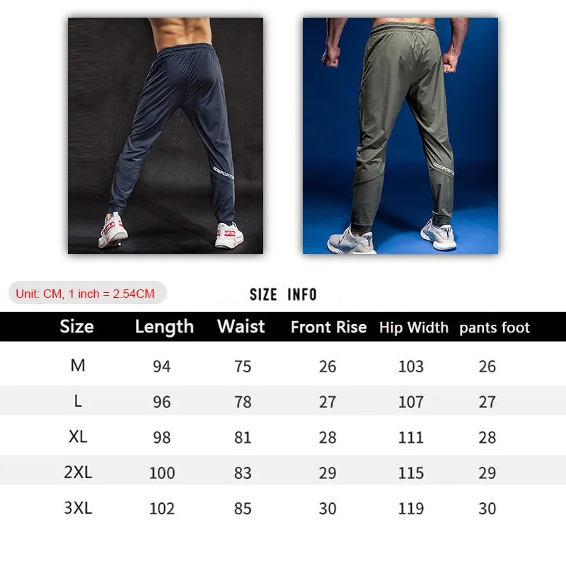 Men's Breathable Sport Pants Joggers Sweatpants Running Sports Workout Training Trousers Male Gym Fitness Casual Elastic Pants