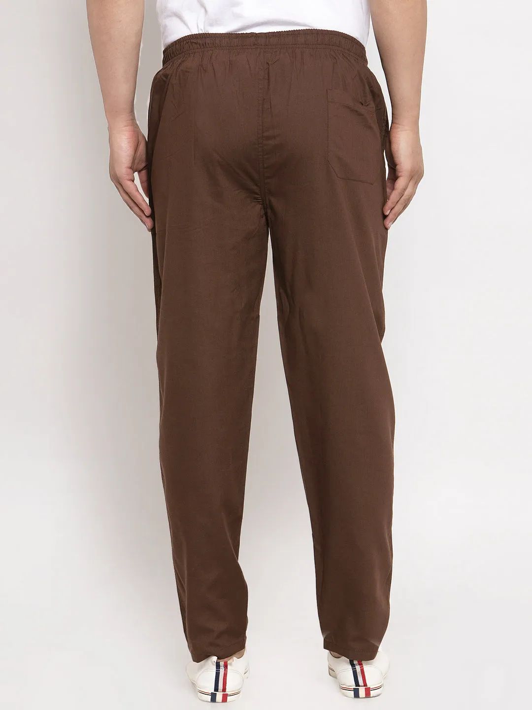 Men's Brown Solid Cotton Track Pants ( JOG 011Coffee ) - Jainish