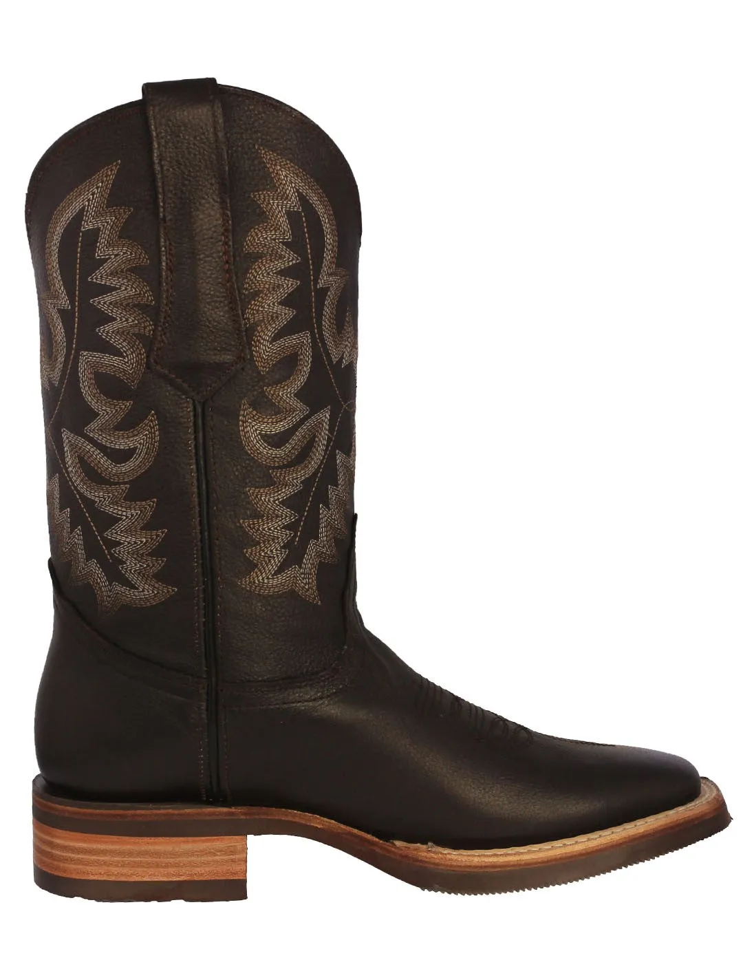 Mens Brown Western Wear Leather Cowboy Boots Rodeo - Square Toe