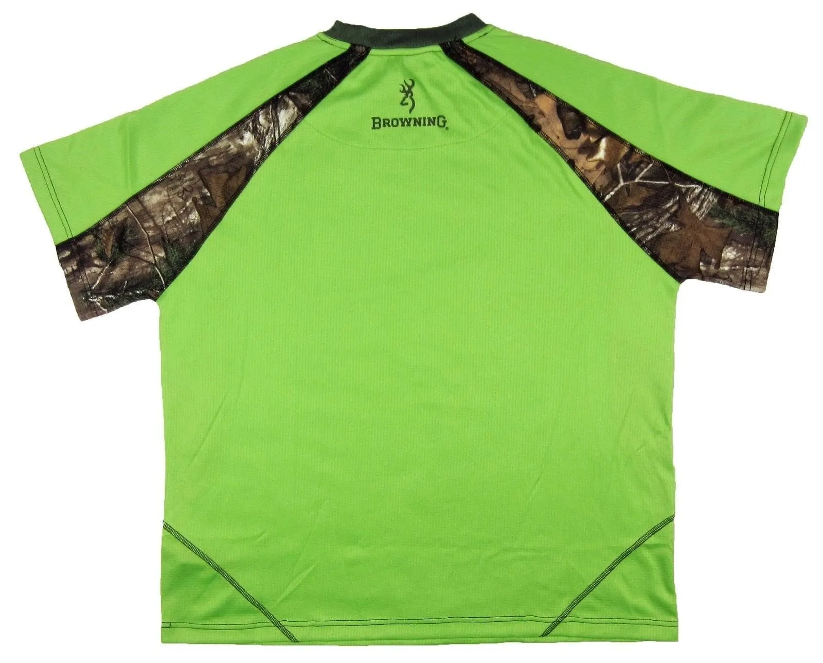 Men's Browning Chalking Tee Performance T-Shirt Green Flash Realtree Camo Size M