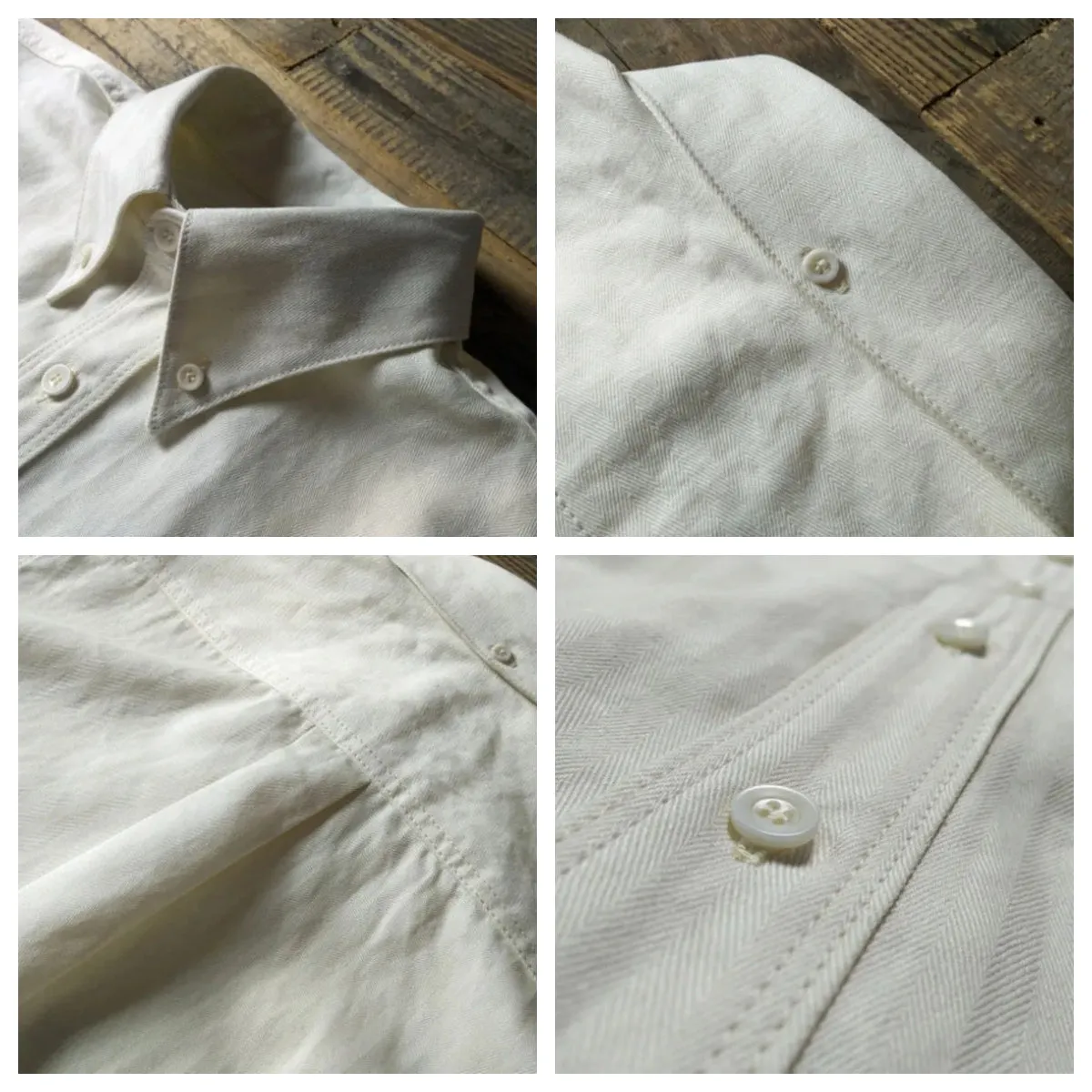 Men's Button Down Collar Herringbone Shirt