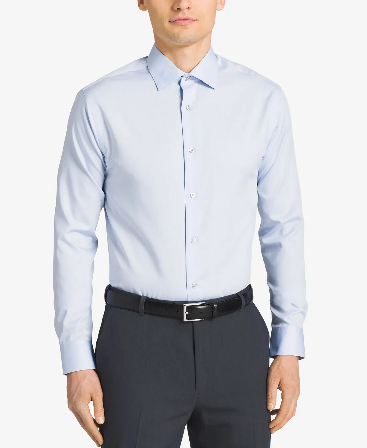 Men's calvin klein steel classic-fit non-iron performance herringbone collar classic shirt Calvin Klein ,  blue