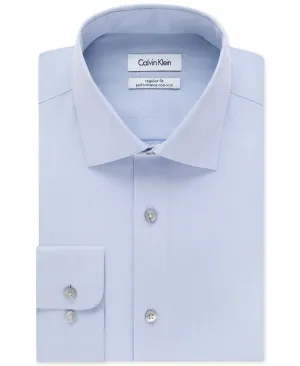 Men's calvin klein steel classic-fit non-iron performance herringbone collar classic shirt Calvin Klein ,  blue