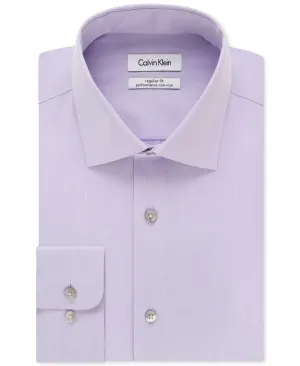 Men's calvin klein steel classic-fit non-iron performance herringbone collar classic shirt Calvin Klein , lilac