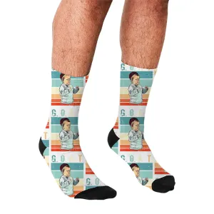 Men's Cartoon Unique Europe And America Cross Border Athletic Socks Digital Printing Lovers' Socks