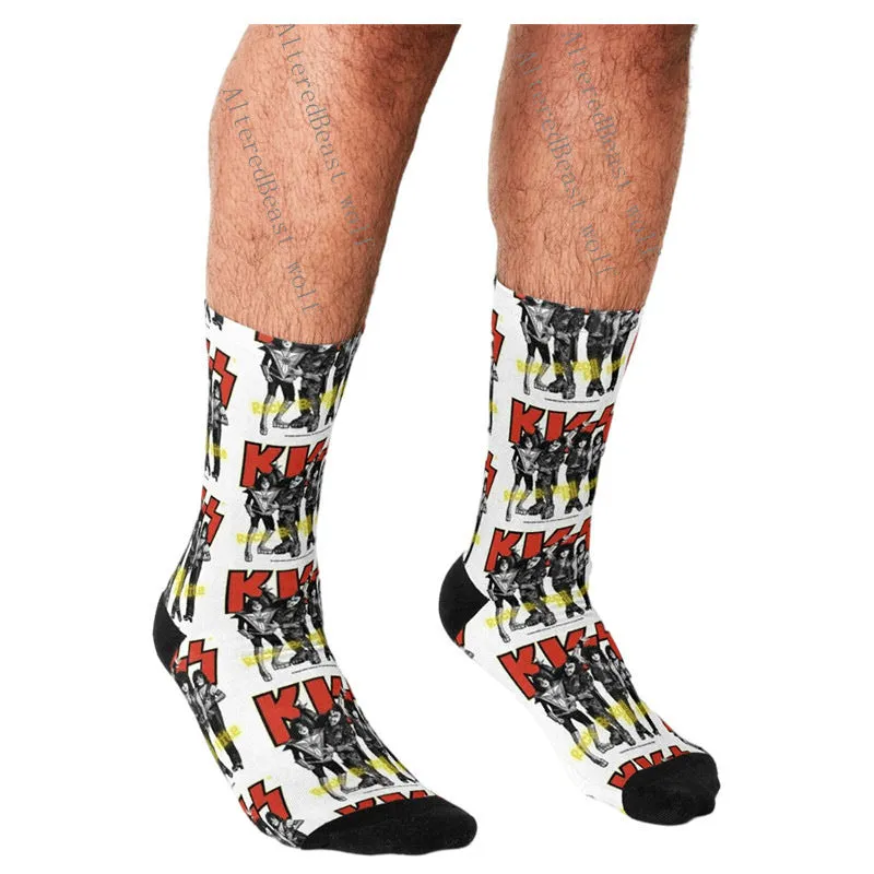 Men's Cartoon Unique Europe And America Cross Border Athletic Socks Digital Printing Lovers' Socks