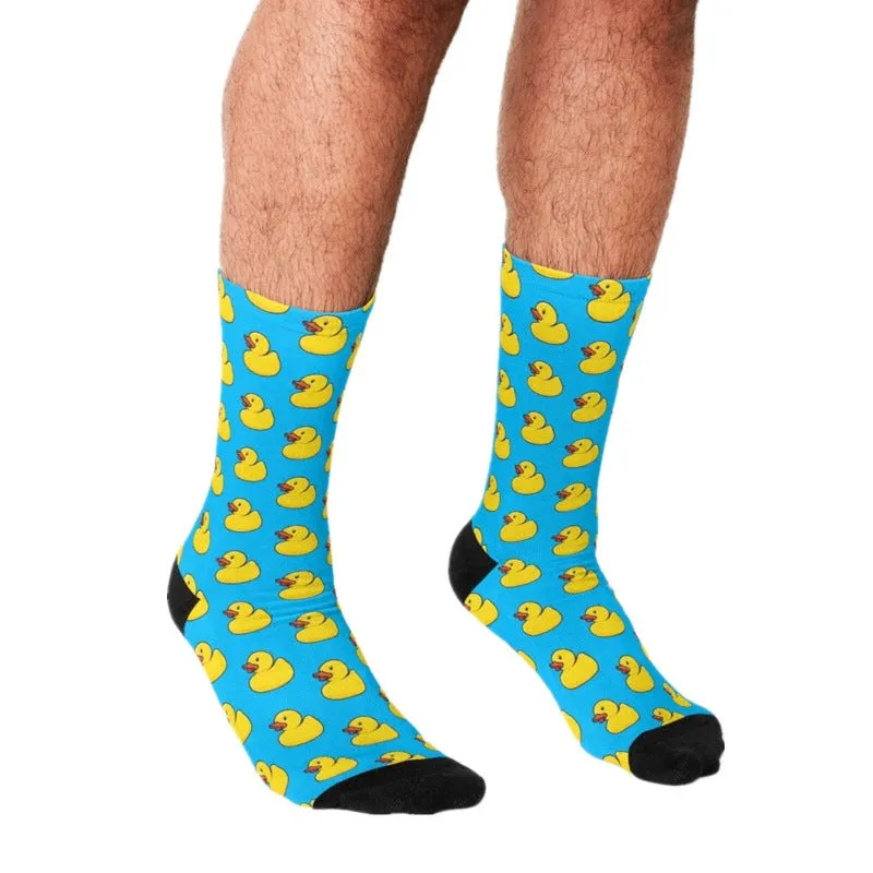 Men's Cartoon Unique Europe And America Cross Border Athletic Socks Digital Printing Lovers' Socks