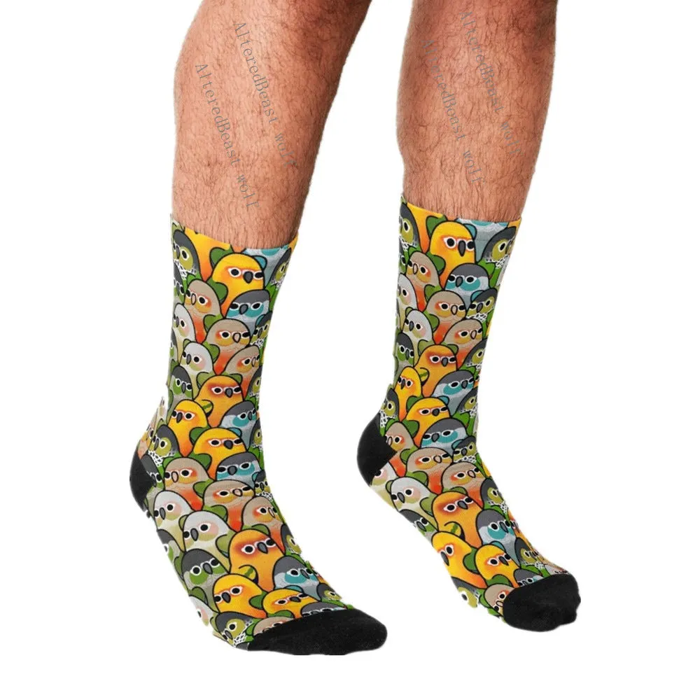 Men's Cartoon Unique Europe And America Cross Border Athletic Socks Digital Printing Lovers' Socks