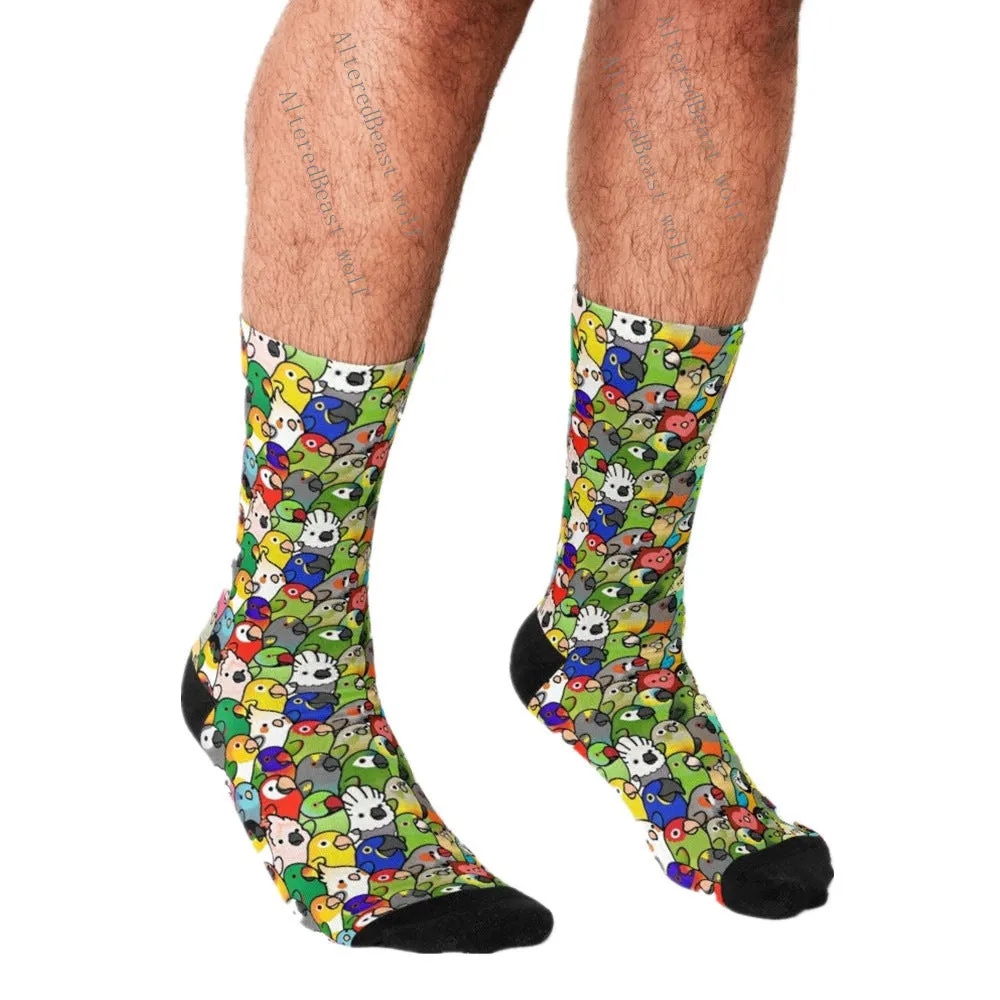 Men's Cartoon Unique Europe And America Cross Border Athletic Socks Digital Printing Lovers' Socks