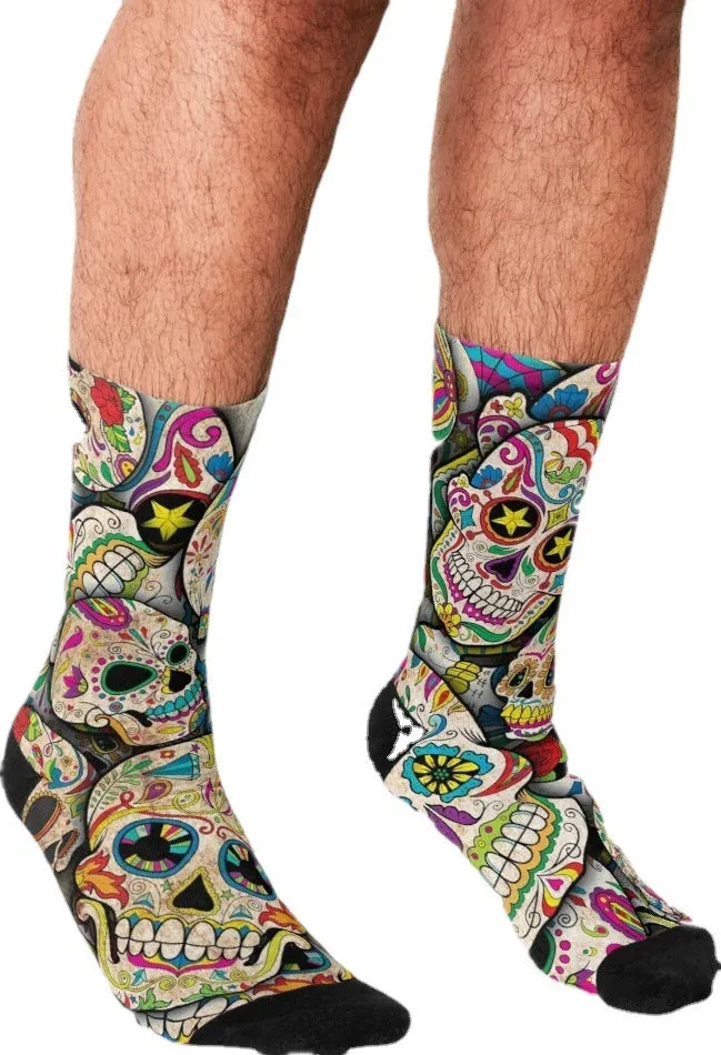 Men's Cartoon Unique Europe And America Cross Border Athletic Socks Digital Printing Lovers' Socks