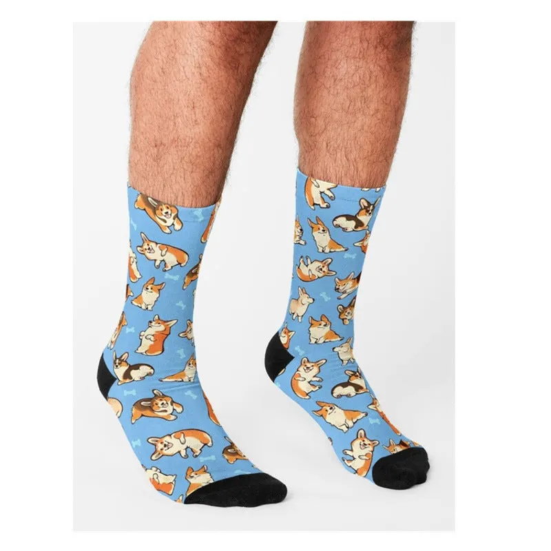 Men's Cartoon Unique Europe And America Cross Border Athletic Socks Digital Printing Lovers' Socks