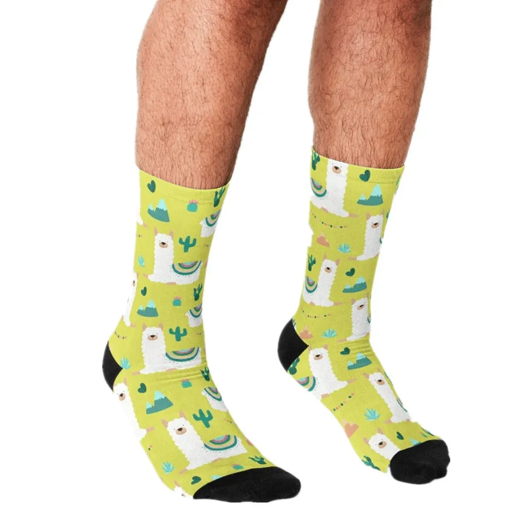 Men's Cartoon Unique Europe And America Cross Border Athletic Socks Digital Printing Lovers' Socks