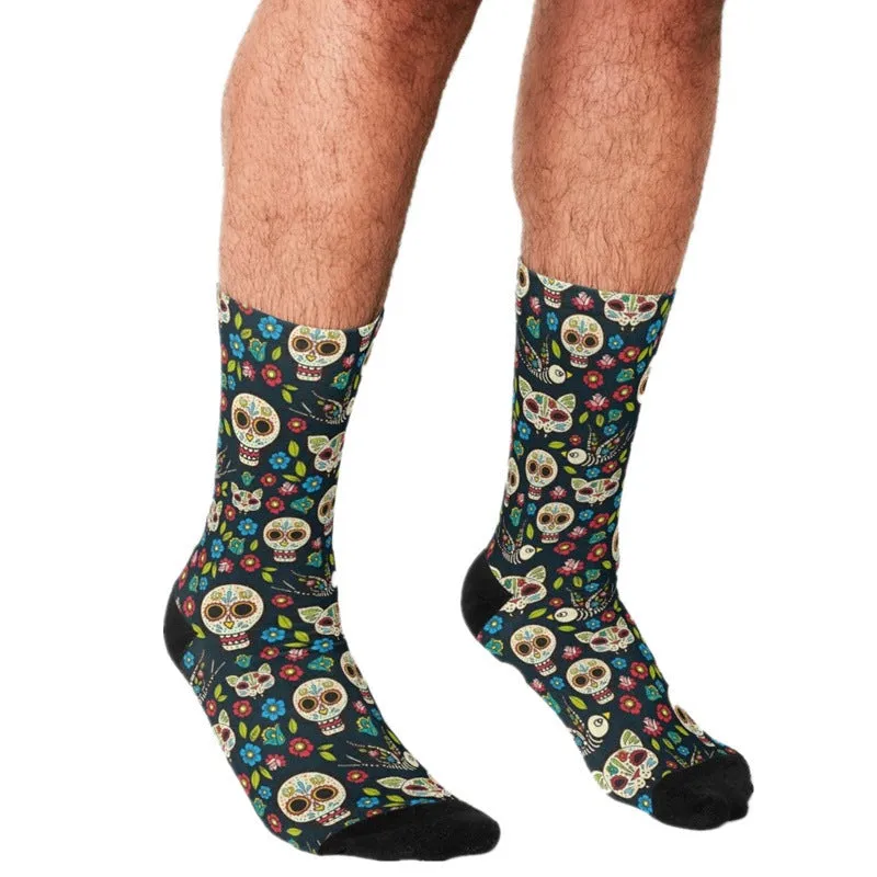 Men's Cartoon Unique Europe And America Cross Border Athletic Socks Digital Printing Lovers' Socks