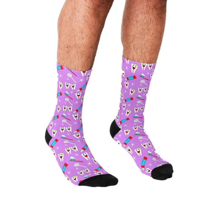 Men's Cartoon Unique Europe And America Cross Border Athletic Socks Digital Printing Lovers' Socks