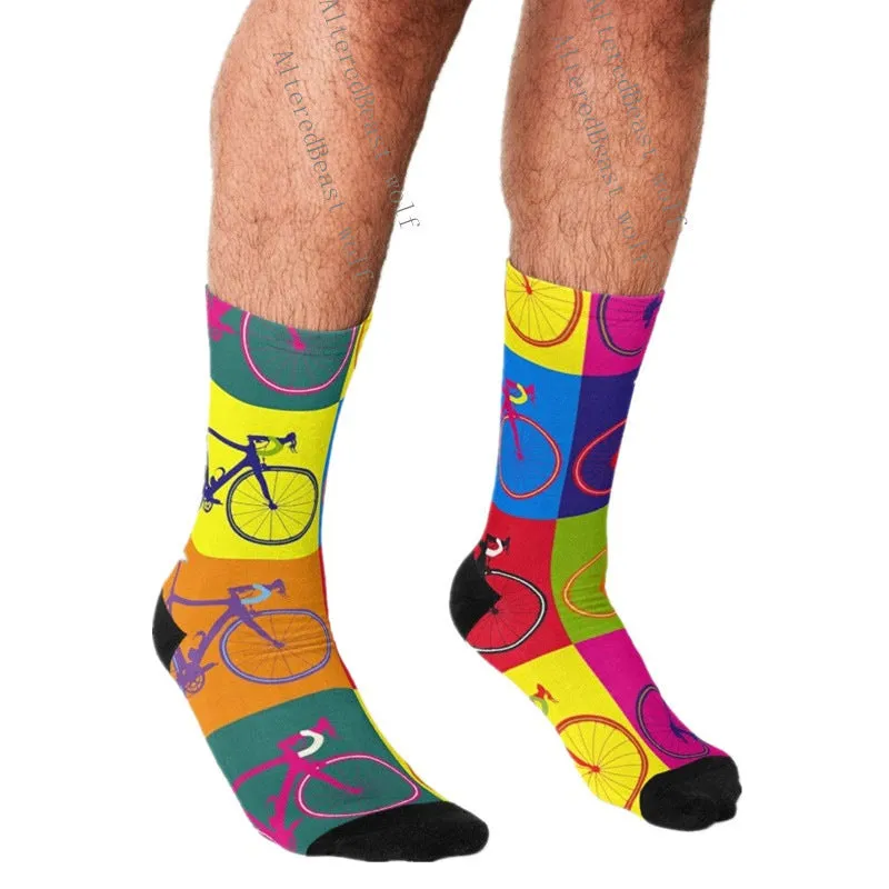 Men's Cartoon Unique Europe And America Cross Border Athletic Socks Digital Printing Lovers' Socks