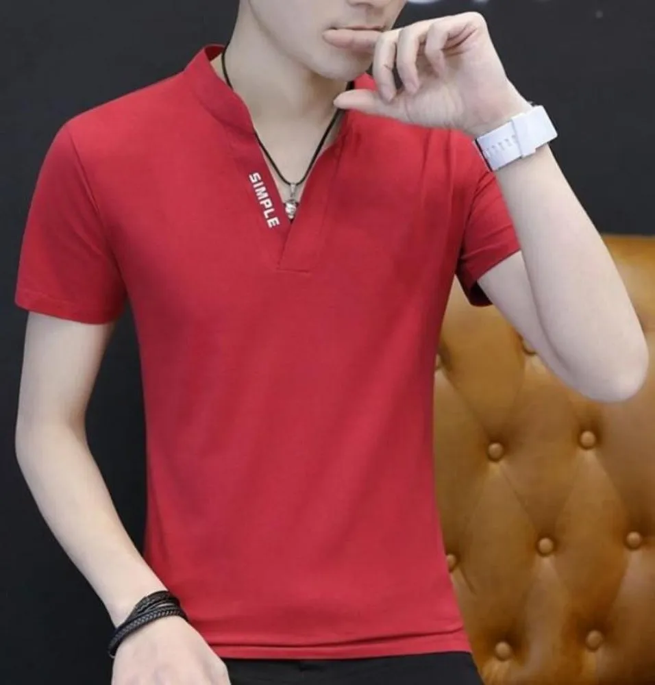 Mens Casual V Neck Slim Fit T Shirt