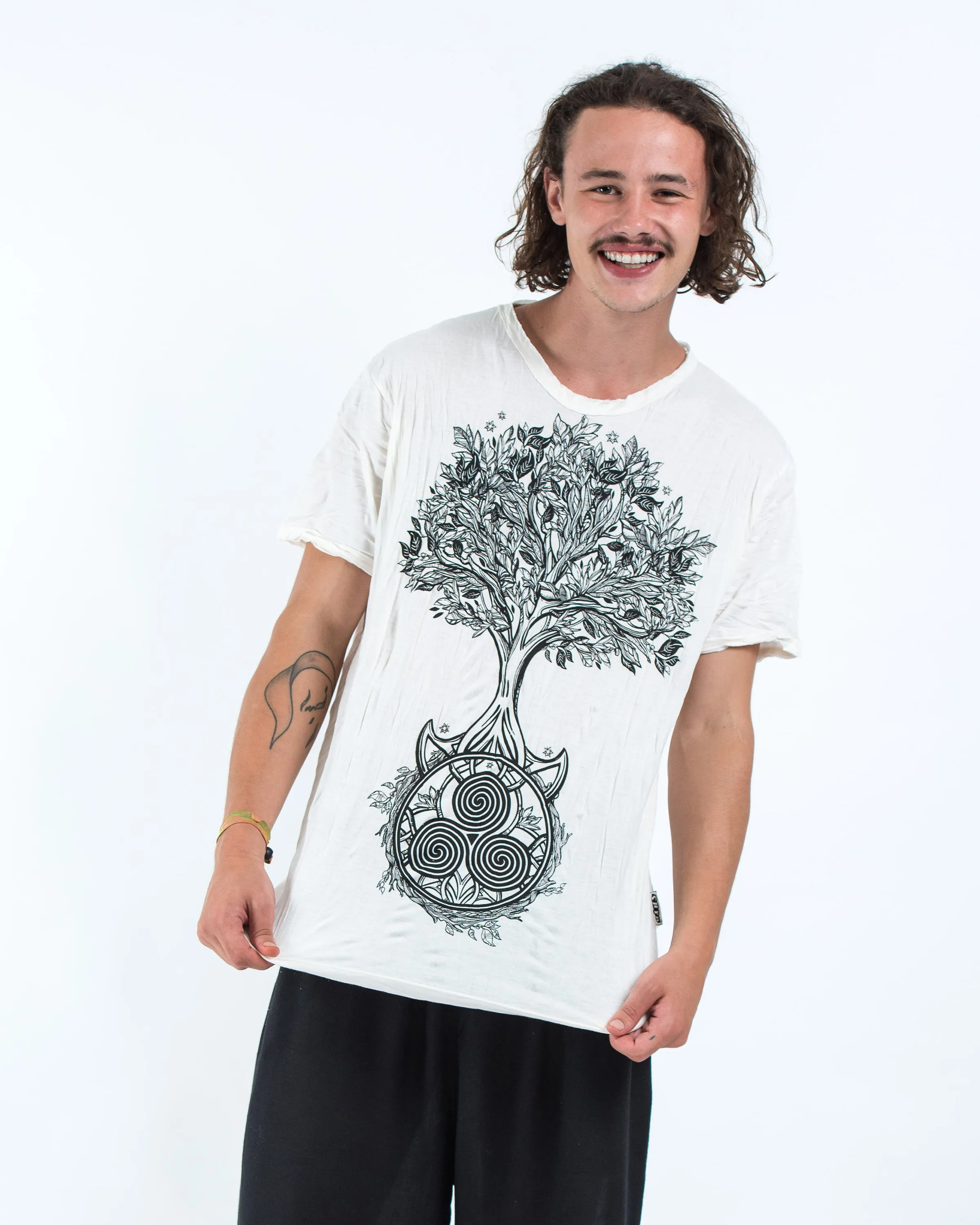 Mens Celtic Tree T-Shirt in White