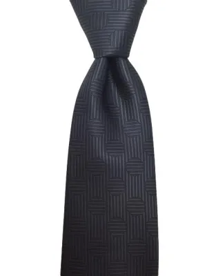 Men's Charcoal Tie with Striped Circles