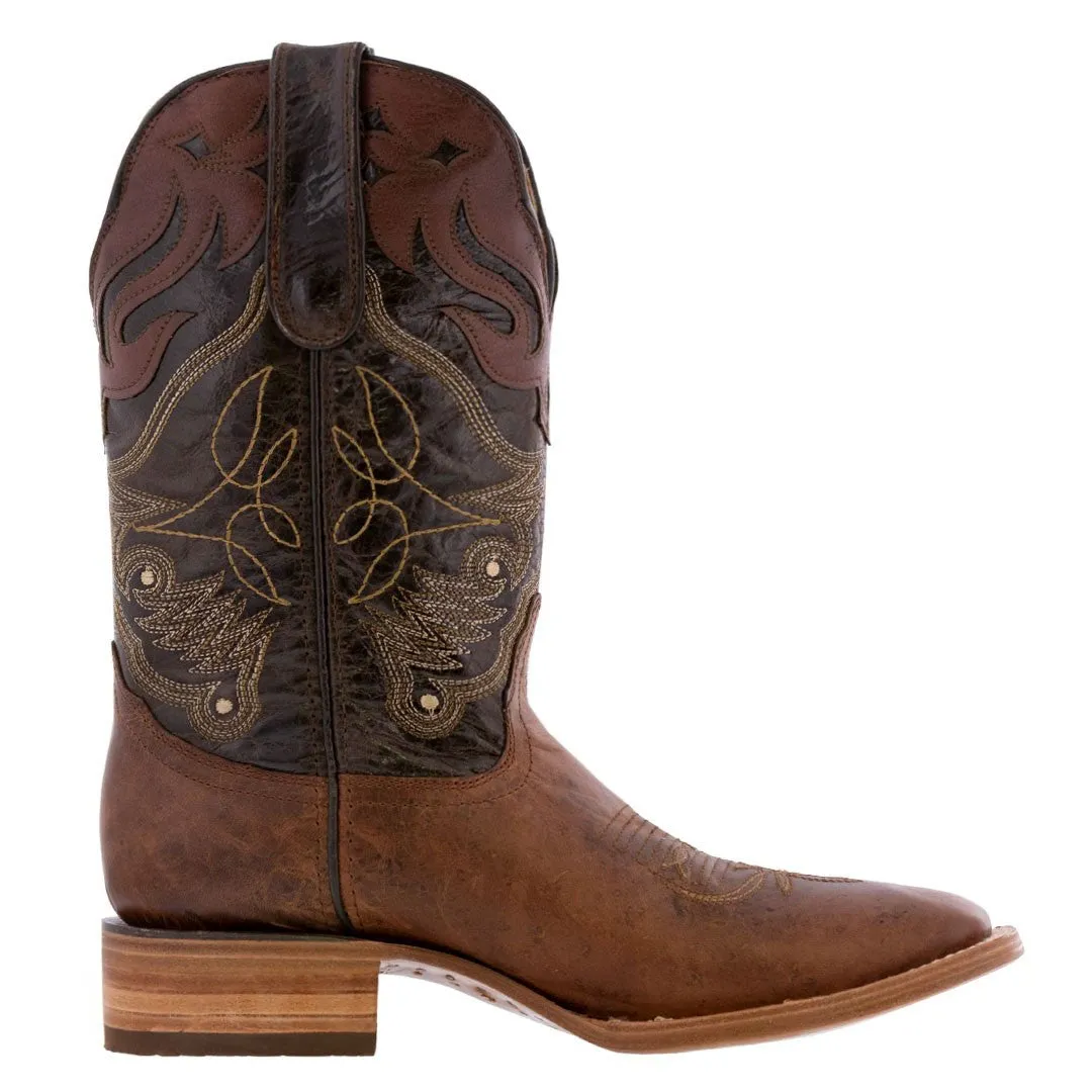 Mens Cheyenne Chedron Leather Cowboy Boots - Square Toe