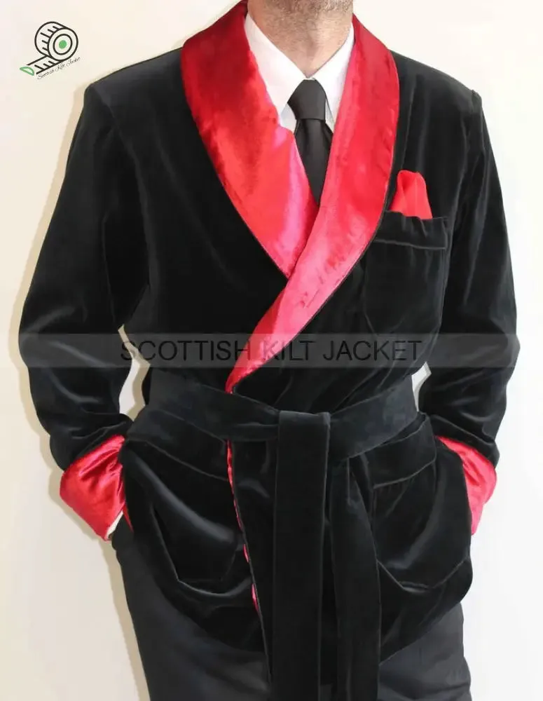 Men's Chic Black Velvet Coats Blazers for Hosting Evening Events