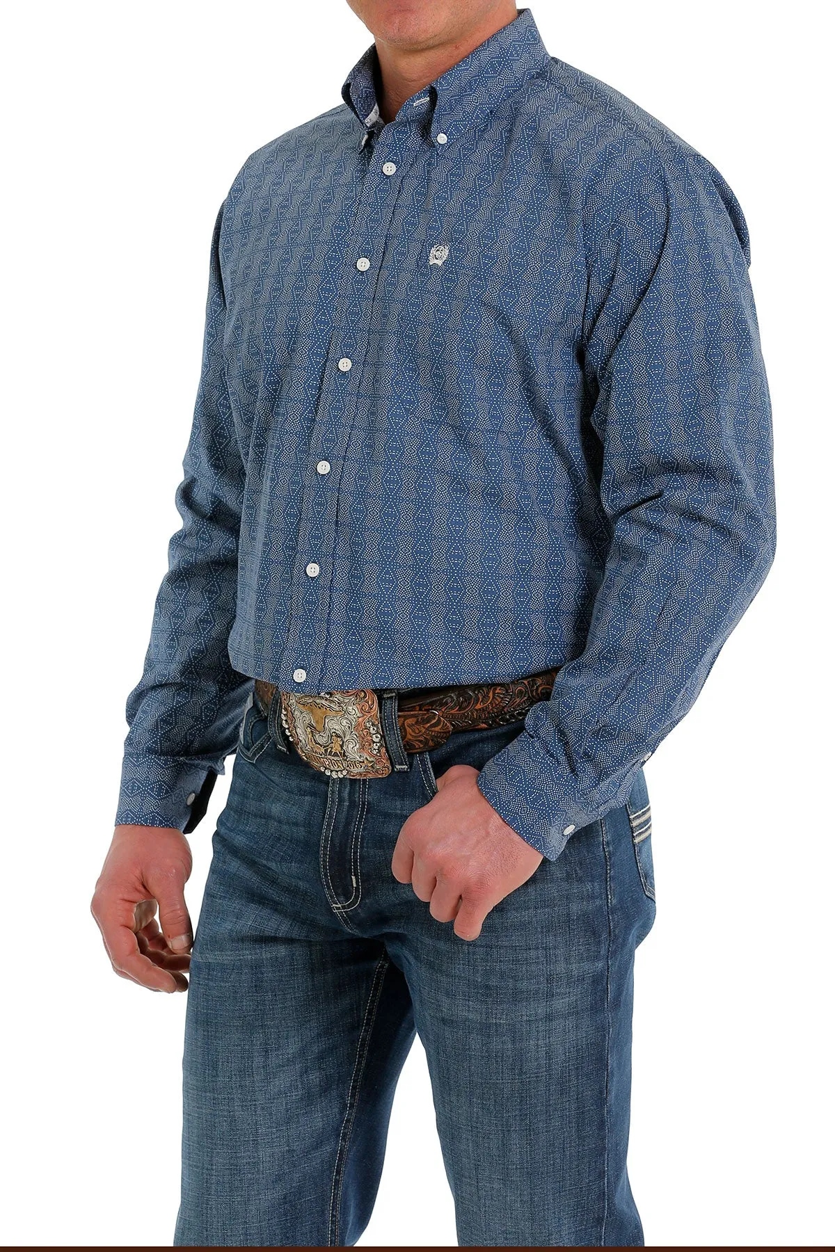 Men's Cinch Blue Button Down Shirt #MTW1105507BLU