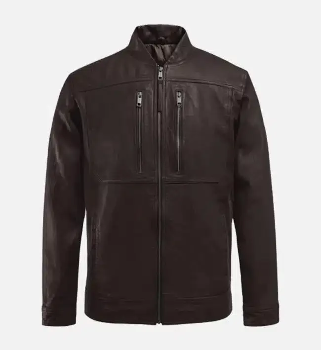 Men's Classic Brown Biker Leather Jacket