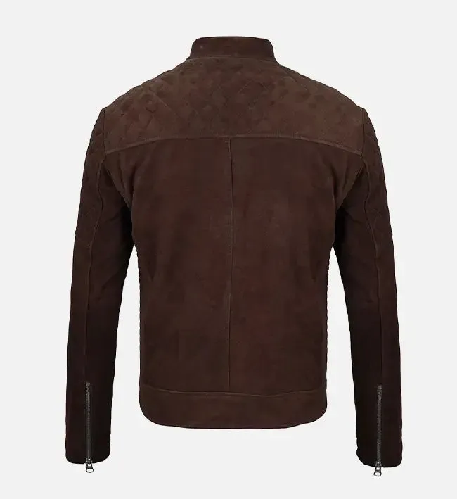 Men's Classic Dark Brown Suede Jacket