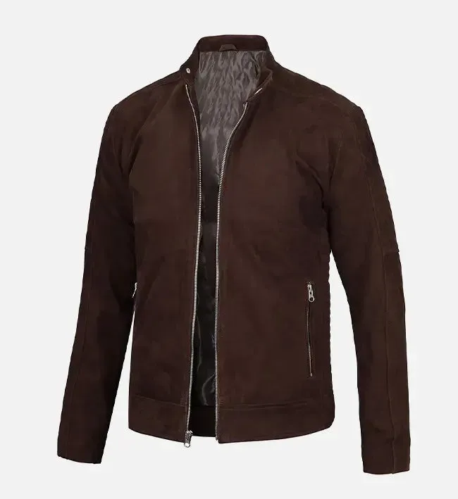 Men's Classic Dark Brown Suede Jacket