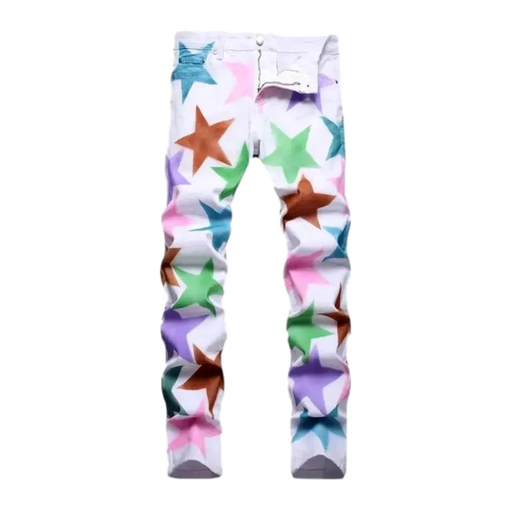 Men's color-stars jeans