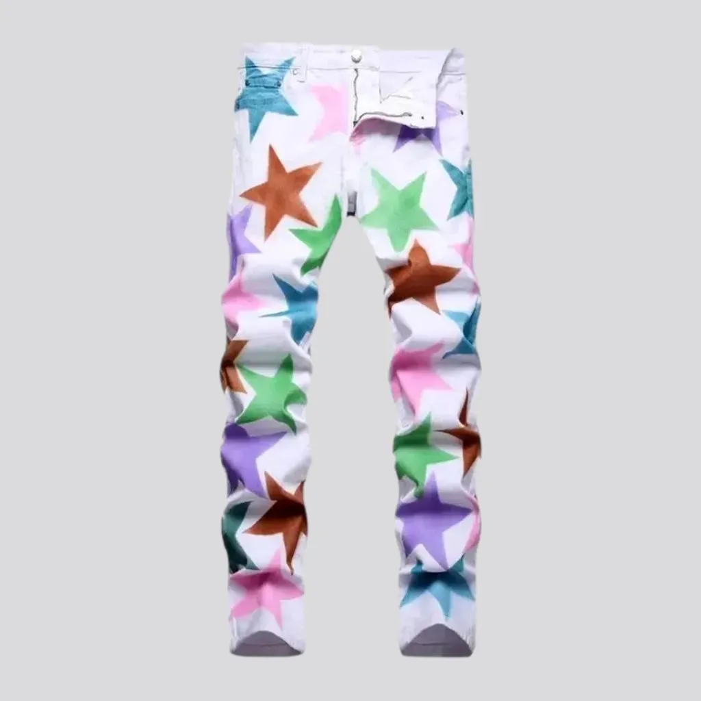 Men's color-stars jeans